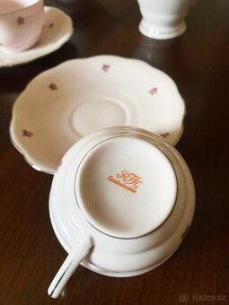 Růžový porcelánový čajový set Seltmann Weiden Bavaria - 2