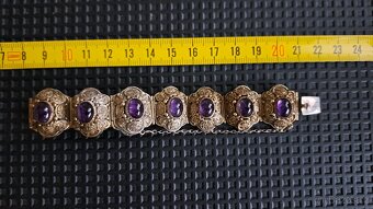 Starožitný náramek s ametysty - 2