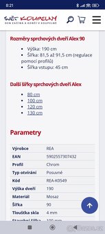 Skleněné Koupelnové dveře 90 - 2