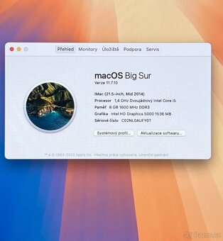 iMac 21,5” 2014 CTO /8GB RAM/Intel i5/256GB SSD/ Záruka - 2