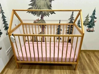 Dětská postýlka domeček 120x60 borovice - 2