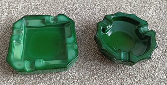 2x popelník malachitové sklo – jade - 2