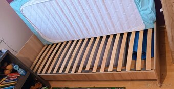 Dětská postel 200×90 cm – světlý dub (s roštem, bez matrace) - 2