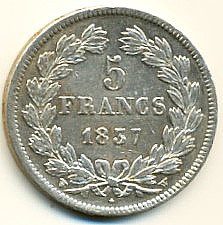 Mince Francie,  5 frank,  Ludvík Filip - 2