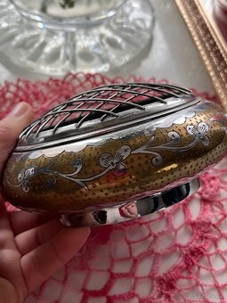 Vintage postříbřená váza Rose bowl - 2
