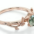 Stříbrný prsten MECHOVÝ ACHÁT ROSE GOLD - 2