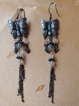 Náušnice vysací  kov.korálky - 2