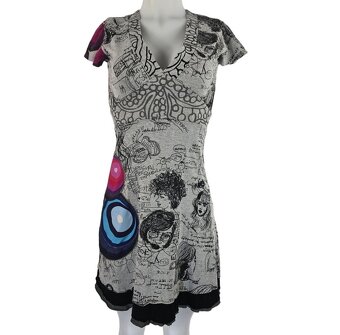 Desigual dámské značkové šaty šedé sexy s výstřihem vel S - 2