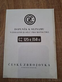 3xČZ 125, 150 C Seznam dílů, dodatek a návod - 2