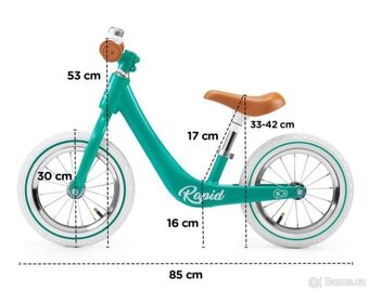 Odrážedlo Kinderkraft Rapid Midnight Green 12" pro děti 2-4 - 2