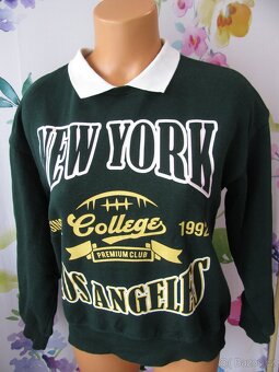 Dívčí tmavě zelená bavlněná mikina s nápisem H&M - 2