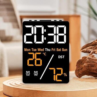 Digitální budík pro domácnost 2 nastavení budíku+teplota+vlh - 2