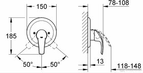 Grohe Eurosmart Sprchová baterie pod omítku, chrom, 19451001 - 2