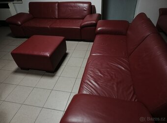 Kožená sedací souprava - jak NOVÁ, TOP STAV - 2