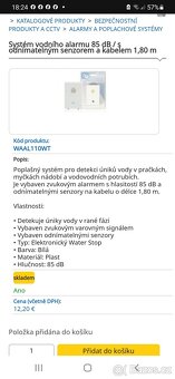 Poplašny systém pro únik vody(umyvadlo, pračku, vanu, myčku - 2