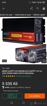 Ea sun 12v 5000w špička 2000w trvale - 2