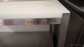 Pevný nerezový stůl bourací s polyethylenovou deskou - 2
