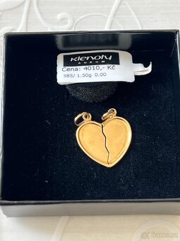 Zlato / zlatý přívěšek srdce 585/1000 - 2