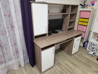 Psací  stůl, zánovní, velice prostorný - 2