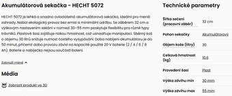 Akumulátorová sekačka - HECHT 5072 - 2
