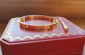 Náramek Cartier Love s kamínky, na šroubek - 2