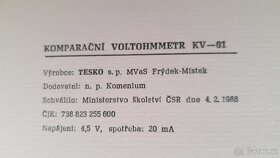 starý komparační voltmetr (" voltohmmetr ") KV01 - 2