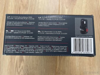 Parkside - 2,5 Ah PAPK 12 2.5 B1 + rychlonabíječka PLGK 12 - 2