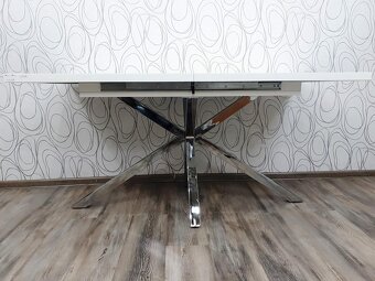 Krásný rozkládací stůl 160-200x90cm, bílý+chrom, TOP stav - 2