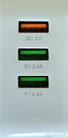 Nabíječka 3x USB A, 36W WC 3.0 - 2