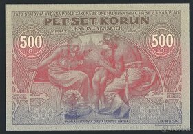 500 Kč 1919 výroční bankovka Mucha, NOVOTISK Ivančice 2020 - 2
