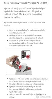 Ruční antibakteriální vysavač ProfiCare MS 3079 - 2