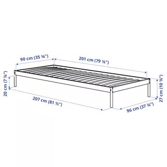 VEVELSTAD jednolůžková postel IKEA - 2
