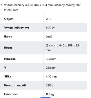 Prodám mikrovlnnou troubu Sharp YC-MS02. - 2
