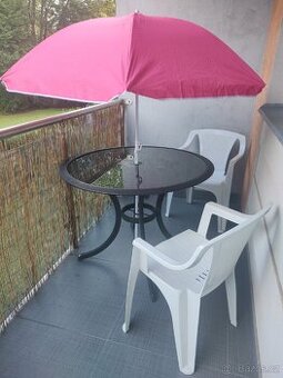 ⭐⭐⭐ZAHRADNÍ POSEZENÍ KOMPLET STOLEK+ 2x ŽIDLE + SLUNEČNÍK - 2
