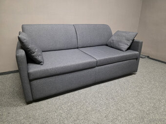 Nový rozkládací gauč s postelí šedá látka - 2