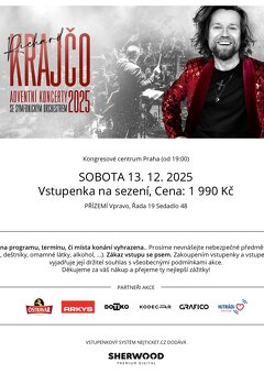 Richard Krajčo - Praha - 13.12.2025 - 2 vstupenky - 2