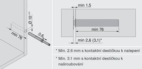 BLUM 956A1004 Tip-on pro závěs 76mm, šedý - 2
