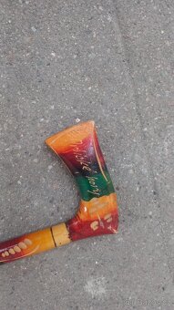 turistická hůl (valaška) + ručně malovaná lžíce, miska - 2