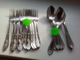 RETRO  NEREZOVÉ LŽÍCE 12ks - VIDLIČKY 12ks - NEPOUŽITÉ - 2