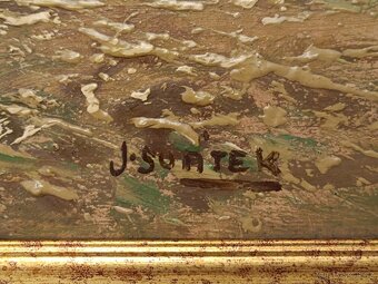 Obraz J.Svátek, žně na Šumavě, olej 62x75 - 2