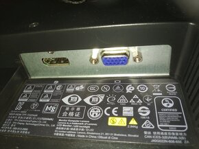 monitor černý 21,5" širokoúhlý DSUB + Displayport; LED podví - 2