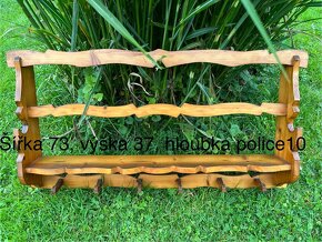 2x selská polička, dřevo - 2