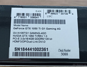 Funkční grafická karta Geforce GTX 1050Ti - 2