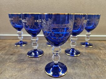 Skleněná souprava modrá - 2