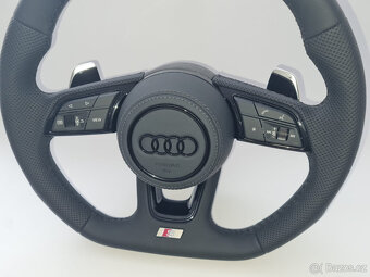 AUDI KOŽENÝ EXCLUSIVE VOLANT + AIRBAG + F1 PADLA CIERNA NITK - 2