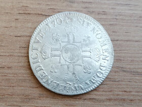 Stříbro 1/2 Ecu 1704 Ludvík XIV. stříbrná francouzská mince - 2