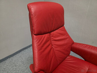 Nové červené relax křeslo NILSON kůže - 2