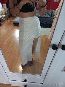 Bílá dlouhá sukně s rozparkem Shein vel.XS - 2