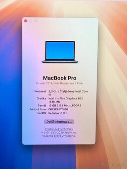 MacBook Pro 13” 2018/16GB RAM/Intel i5/512GB SSD/ Záruka - 2