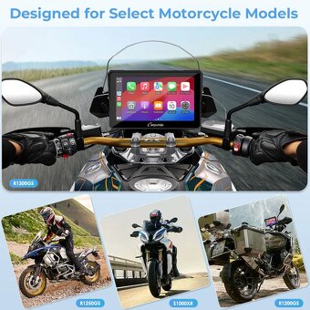 Carpuride W702B Pro - CarPlay pro motocykly + drzak pro BMW - 2